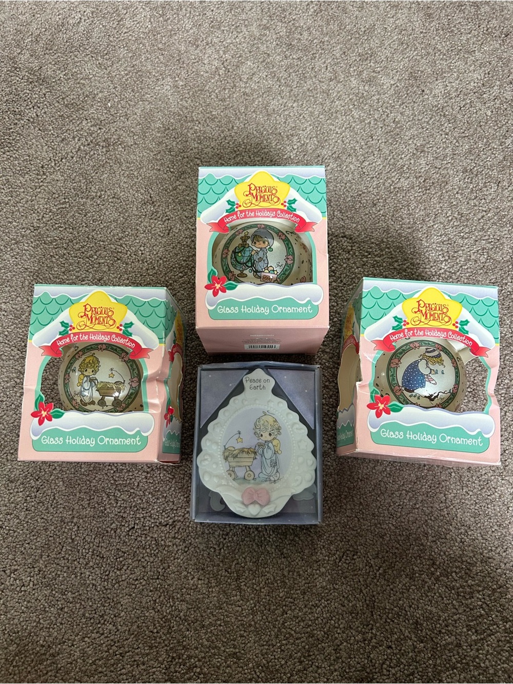 Precious Moments Pink Gift Boxes with Navy Blue Box Accent